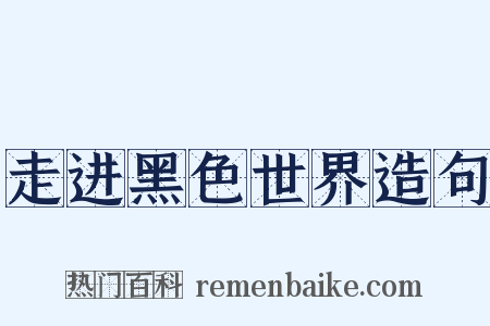 走进黑色世界造句是什么意思的图片